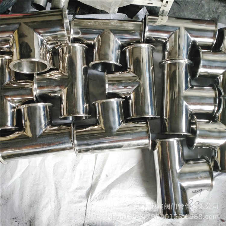 廠家直銷不銹鋼快裝三通 304 316L衛生級鏡面三通 卡箍卡盤三通