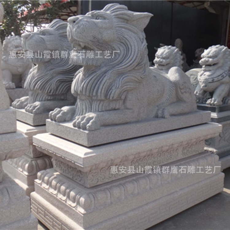 廠家直銷北京獅 青石獅子 鎮(zhèn)宅石獅子 花崗巖石獅子 辟邪石雕獅子