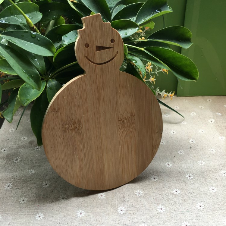 楠竹趣味笑脸雪人形状儿童竹水果板面包板 工艺礼品 可按尺寸订做