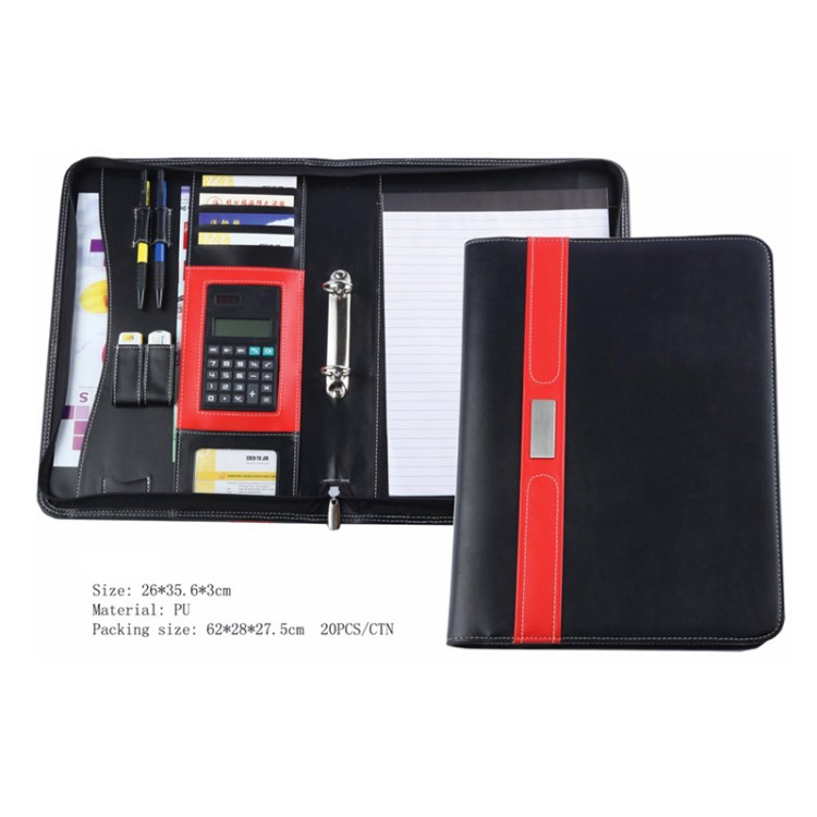 多功能商務(wù)手拿經(jīng)理包 可帶計(jì)算器經(jīng)理夾 皮面文件夾定制