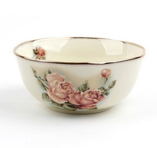 批發(fā) QUEENROSE玫瑰金邊飯碗5P 湯碗5P