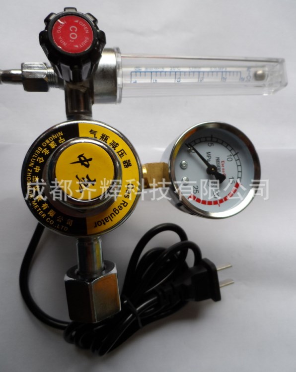 YQT-731L二氧化碳電加熱減壓器 CO2減壓器二氧化碳壓力表 110V