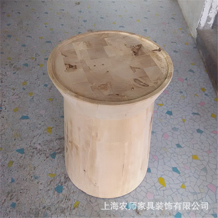 家具廠直銷實木茶幾 實木圓柱形小茶幾 無油漆超環(huán)?；ㄅ_茶幾