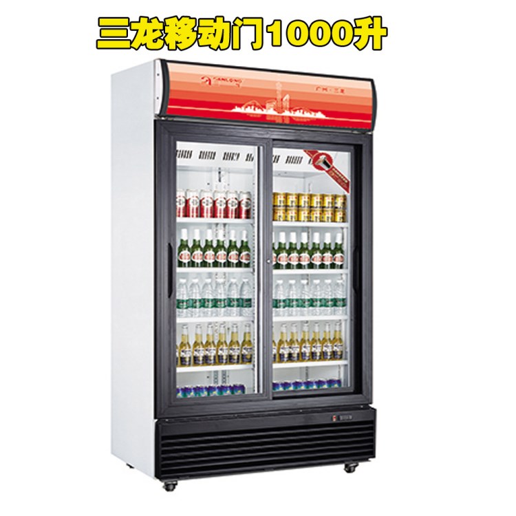 廣州三龍移動門LG-1000BFS兩門飲料柜全銅管風冷無霜商用立式