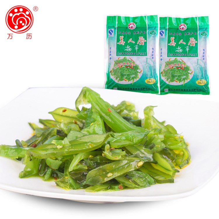 即食美人唇 微辣海白菜海草400克海藻休閑零食腌制裙帶菜煙臺水產(chǎn)