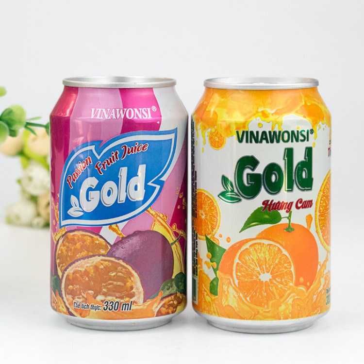 越南VINAWONSI百香果味香橙味饮料GOLD果味饮料330ml