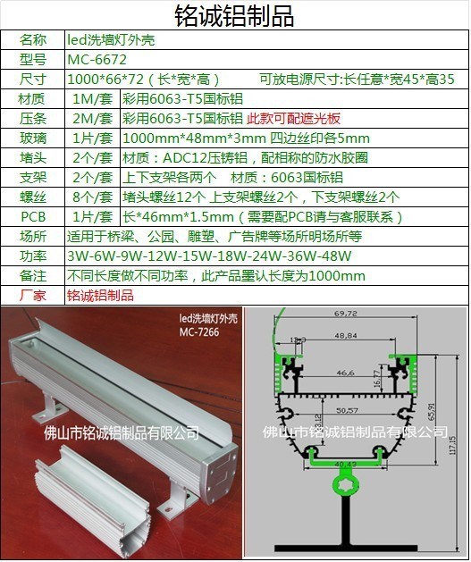 佛山配擋板LED洗墻燈外殼生產(chǎn)廠家