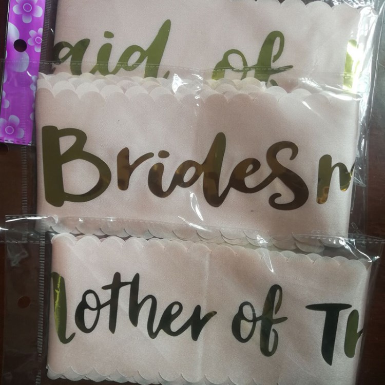 ebay爆款bridesmaid/bride to be肩帶 新娘派對服飾 婚禮裝飾用品