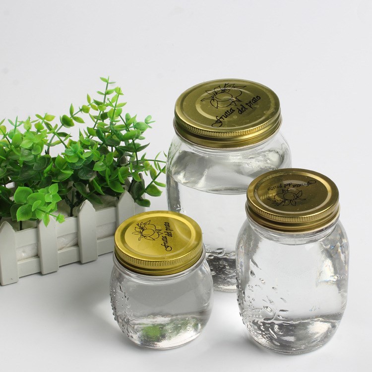批發(fā)圓形玻璃果醬瓶500ml雕花蜂蜜瓶 水果罐頭瓶?jī)?chǔ)物罐規(guī)格