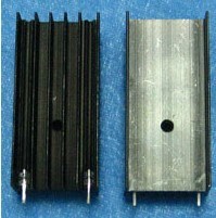 黑色鋁散熱器 23*16*50MM 散熱片 2針 雙針單孔 TO3P/TO247/TO220