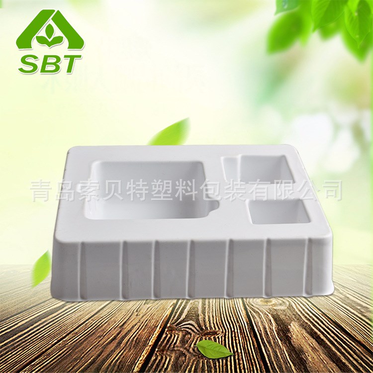 山東托盤生產廠家批發SBT-三格電器白色小托盤  多種材質可定制