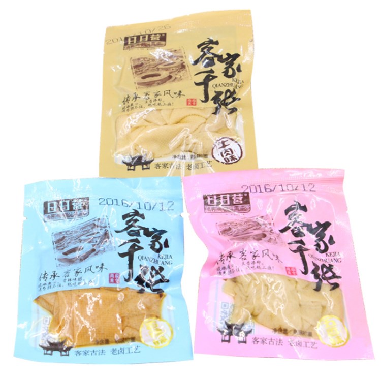 日日營(yíng)客家千張 4個(gè)口味 牛肉/香辣/黃椒/五香 豆腐干皮 5斤袋裝