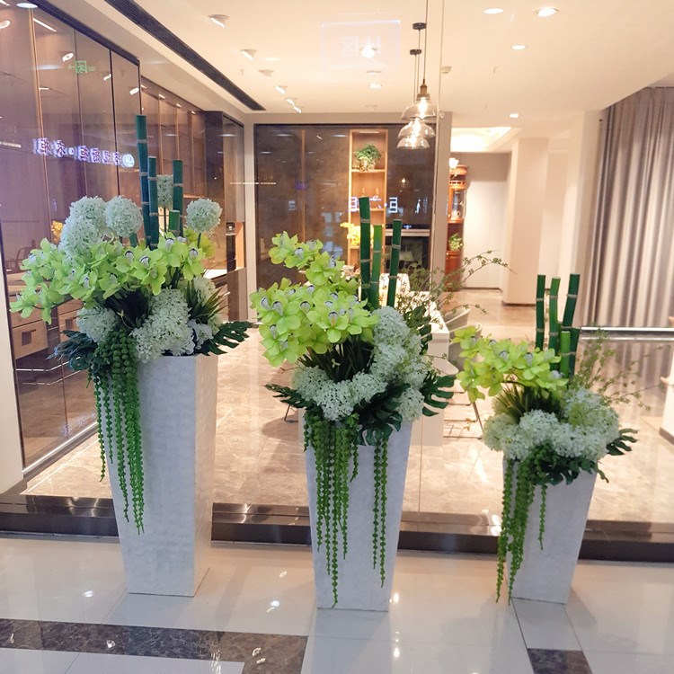歐式落地大花瓶仿真花藝套裝會所樣板房商場大堂花器插花擺件