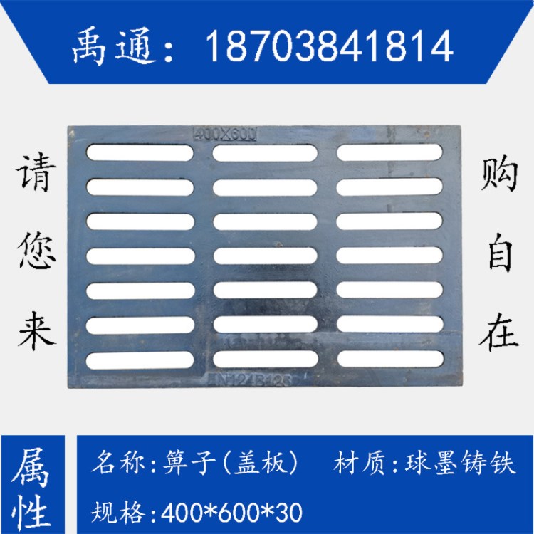 排水溝蓋板 下水道篦子 雨水箅子 球墨鑄鐵單箅子 400600