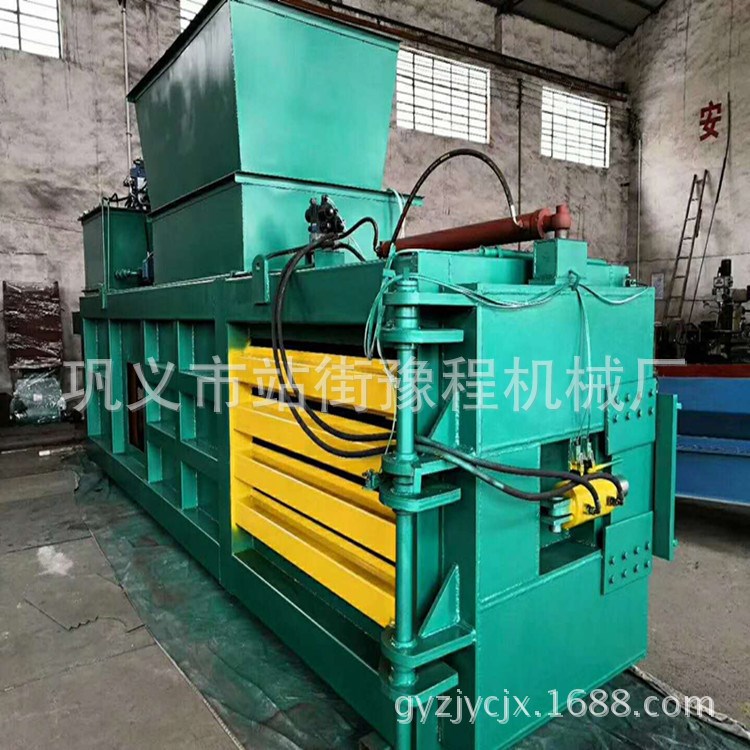 全自動廢紙帶門打包機160型臥式液壓打包機稻草秸稈壓塊機廠家