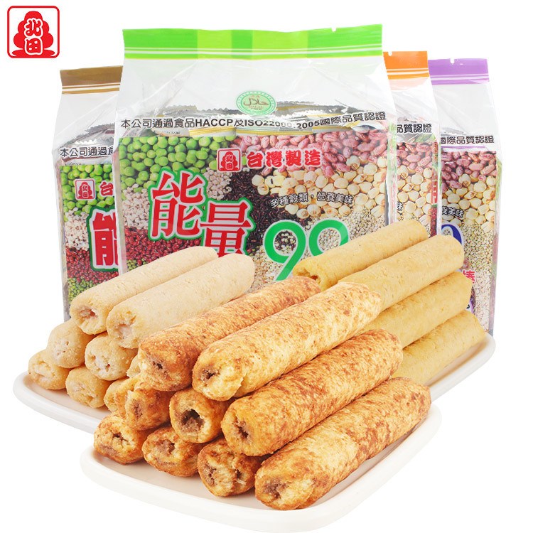 臺(tái)灣休閑零食 非油炸 北田能量99棒蛋黃味芋頭味180g/包