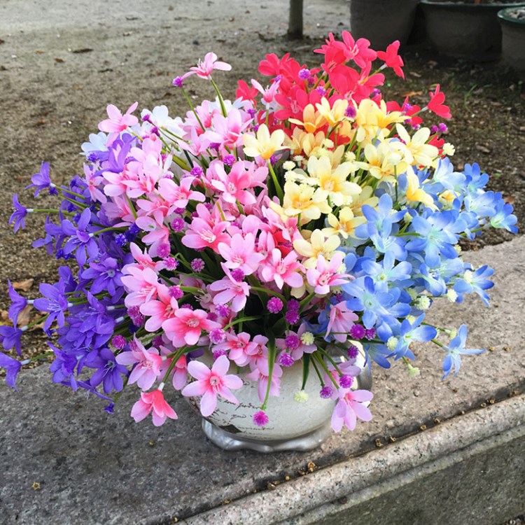 家居裝飾仿真花生產批發 7叉蘭花水草 人造蘭花 廠家直銷