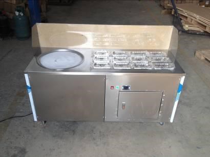 單淺鍋炒冰機，帶有12個保鮮桶 帶溫控