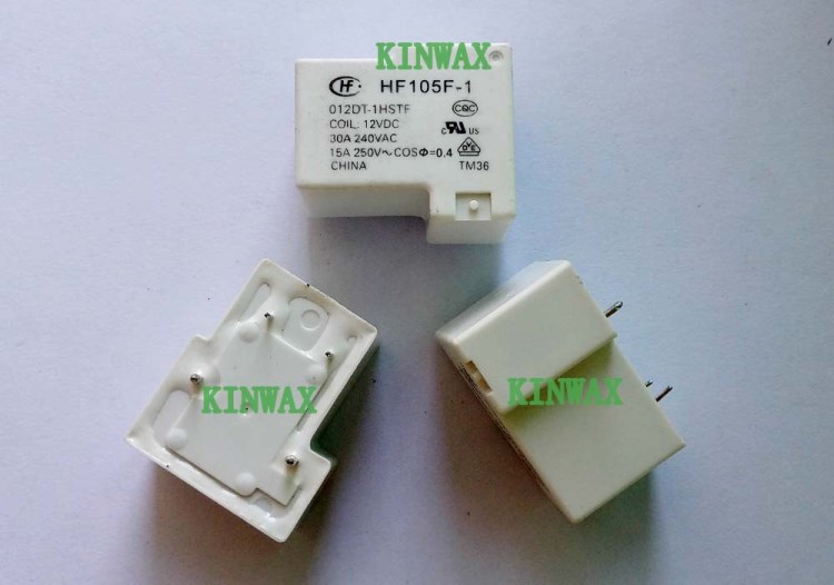 宏發(fā)繼電器JQX-105F-1-015D-1HS 15VDC一組常開4腳30A240VAC
