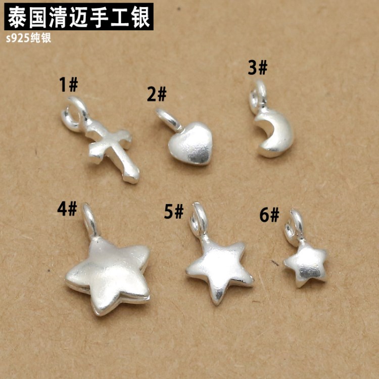925銀飾品 手工diy手串配件泰國清邁手工銀素銀手鏈串件 吊件