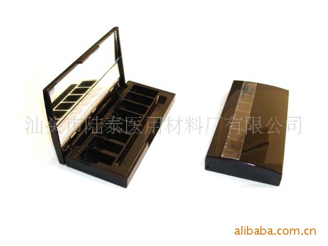 【陸泰】批發(fā)化妝品塑盒 8色眼影盒 方形透明半開(kāi)天窗