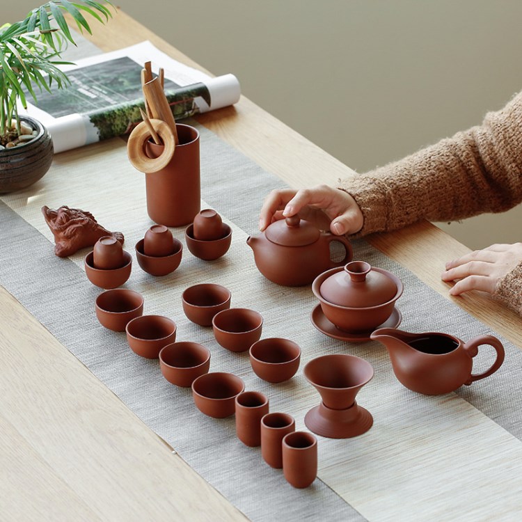 韵时年 原矿紫砂功夫茶具套装家用茶壶盖碗茶杯陶瓷喝茶泡茶茶道