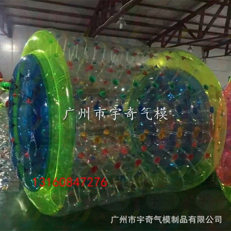 水上滾筒水上步行球TPU PVC彩色透明滾筒水上球戶外游樂實施