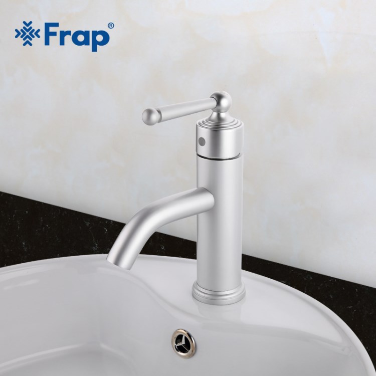 FRAP富瑞浦雙聯(lián)水龍頭鋁本色太空鋁面盆水龍頭單孔單手柄F1052-12