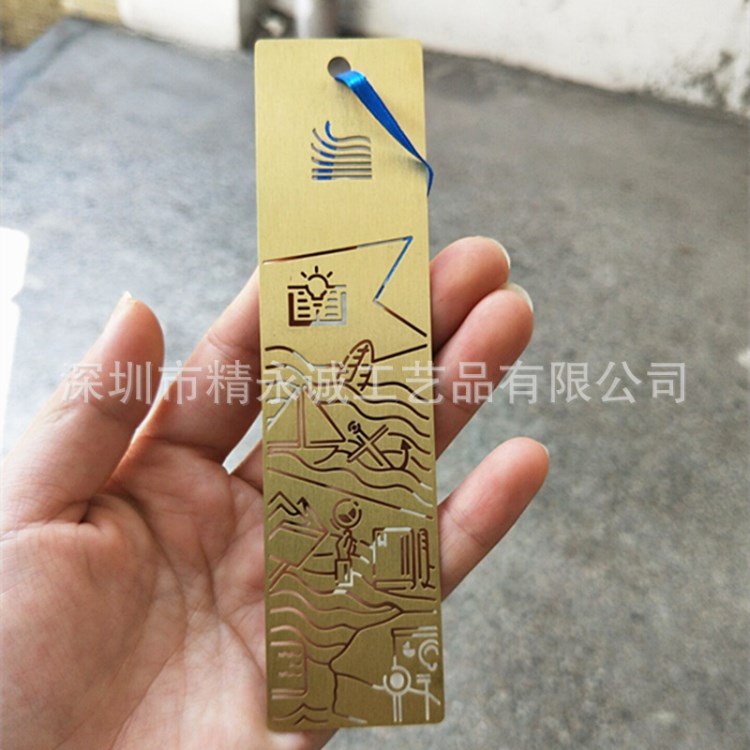 廠家生產(chǎn)中國特色書簽 蝕刻黃銅書簽可定制Logo 慶典禮品書簽