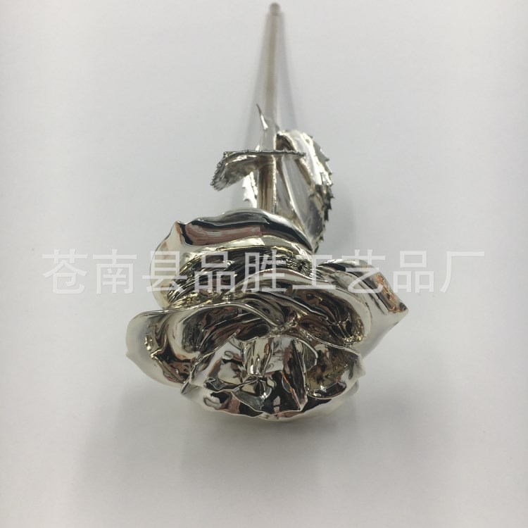 鍍銀玫瑰花 白銀玫瑰 烤漆花 情人節(jié)圣誕節(jié)禮物 永生花