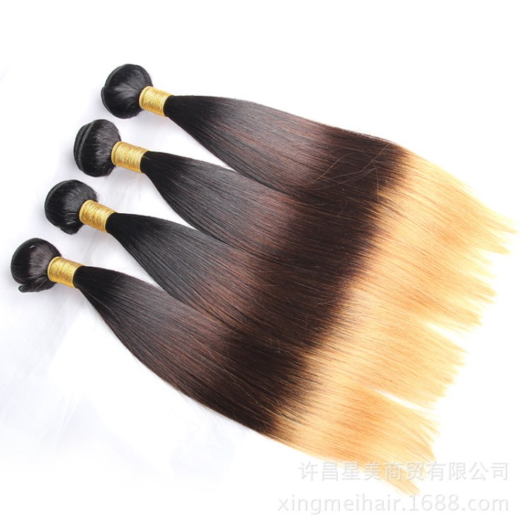 T1b/4/27漸變色發(fā)簾三色ombre human hair straight 外貿(mào)貨源廠家