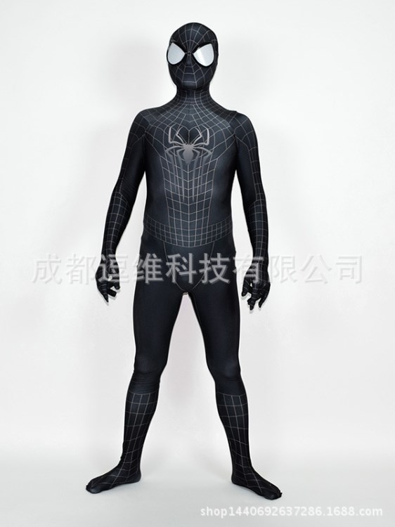 黑色電影版蜘蛛俠服裝coser蜘蛛俠緊身衣高彈舞臺表演服