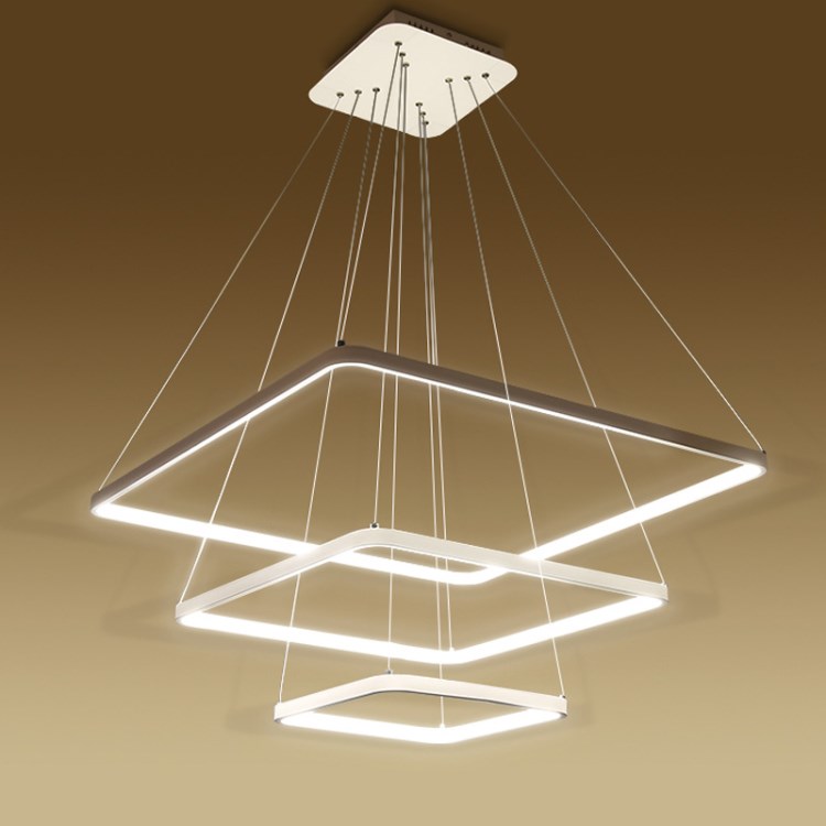 现代简约吊线灯组合方形led吊灯创意时尚客厅餐厅吊灯一件代发