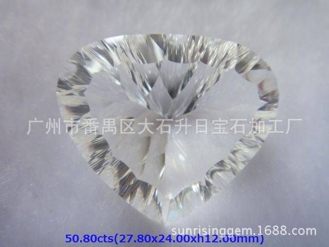 托帕石50.80cts心形千禧工白色托帕石（white topaz）（131