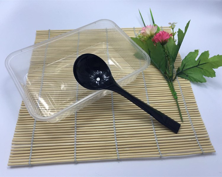 一次性塑料勺圓頭黑色加厚飯勺甜品勺ES2湯勺2400支/箱