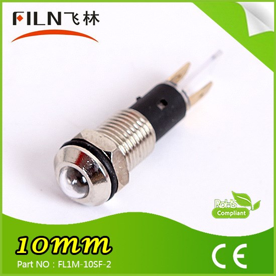 金屬LED 指示燈 白色 10mm 防水防爆 5v12v110v信號燈 批發(fā)