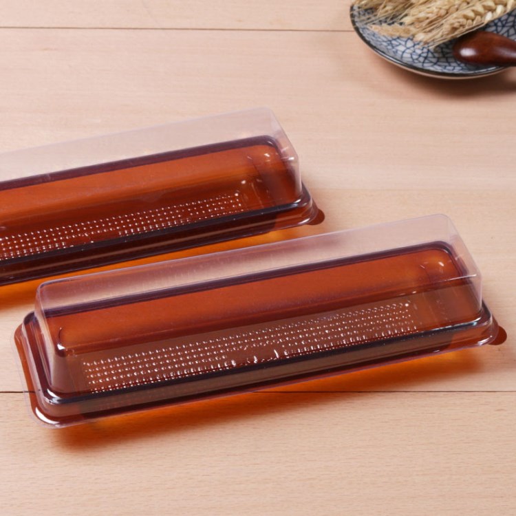 加厚A195-55 蛋糕包裝盒 啡底長條盒 透明西點吸塑食品盒
