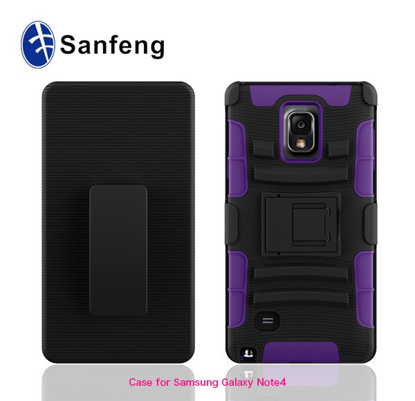 現貨拿樣 SAMnote4超級防摔二合一支架硅膠手機殼 pc滑套保護殼