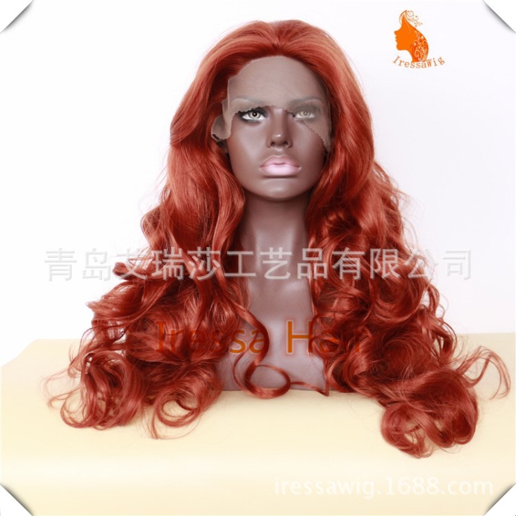 棕褐色 歐美流行化纖高溫絲假發(fā) 前蕾絲假發(fā) lace wig