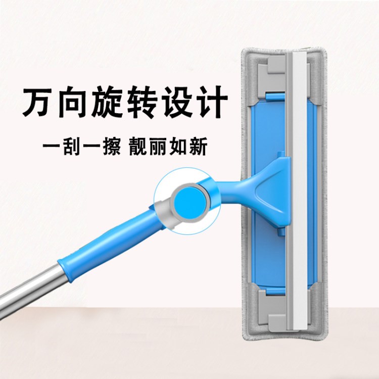 諾唯 廠家直銷 多功能刮雙層玻璃窗擦 加長(zhǎng)不銹鋼伸縮擦玻璃神器