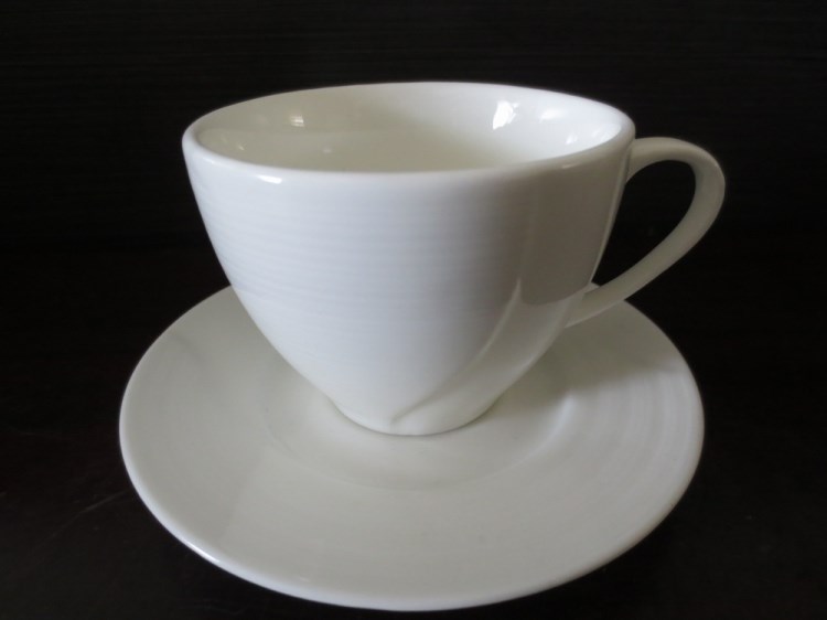 廠家直銷 歐式咖啡杯碟 半邊橫紋杯碟cup saucer