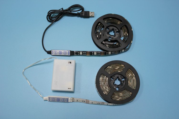 廠家直銷4.5V電池盒LED燈條 led燈條 電池盒燈條 led軟條燈