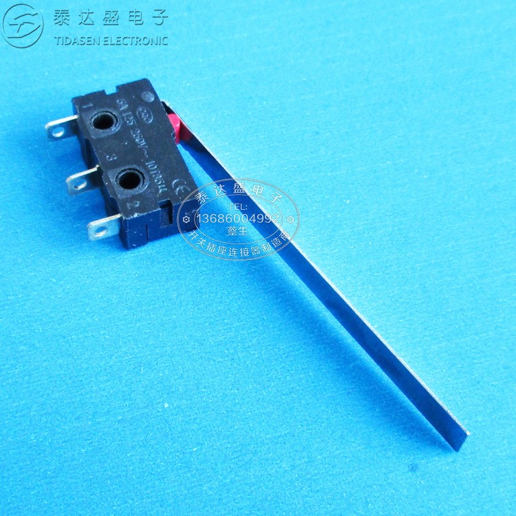 三腳加長柄55MM黑色行程開關CE安規大電流小微動開關KW12-D