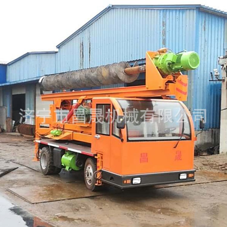 小型民用建筑地基打樁機 螺旋鉆孔機 輪式打樁機 小型打樁機