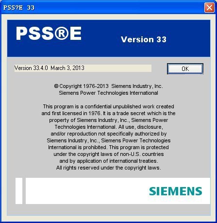 供應PSS/E 33.5電力系統仿真軟件