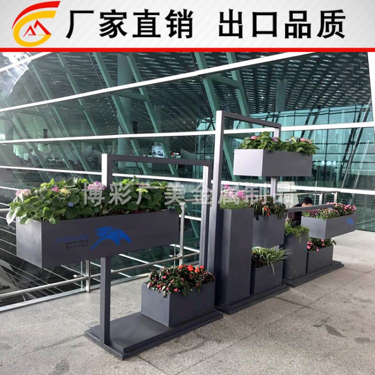 厂家直销 商场不锈钢组合花盆 户外落地304烤漆金属花架花箱定制