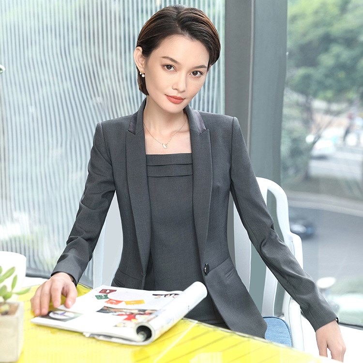 2018春秋職業(yè)套裝女律師長袖新款修身酒店美容院工裝美容師工作服