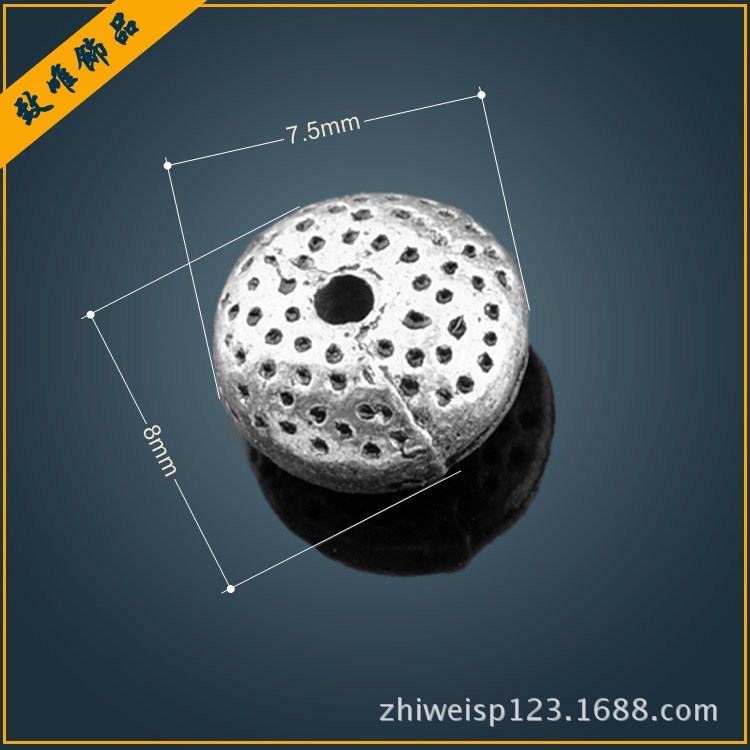 13629diy飾品配件 復(fù)古現(xiàn)貨斑點扁形間隔珠大孔珠 復(fù)古飾品