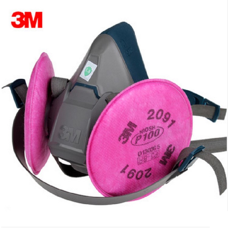 3M 6502防塵口罩配2091濾棉防電焊煙 霧霾 玻璃纖維面具
