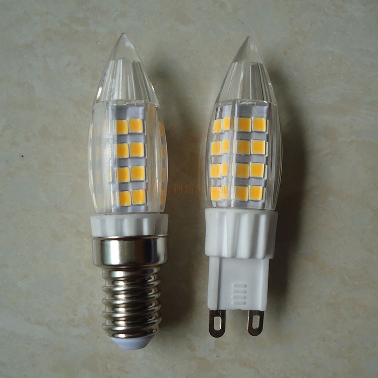 外貿新款 陶瓷G9 E14 4w led 51顆SMD2835 迷你水晶燈 蠟燭燈光源